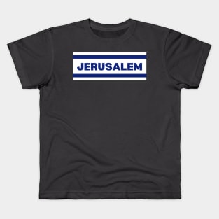 Jerusalem City in Israel Flag Colors Kids T-Shirt